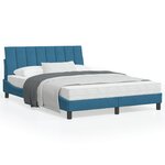 vidaXL Lit avec matelas bleu 120x200 cm velours