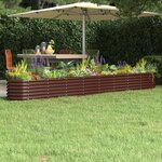 vidaXL Lit surélevé de jardin Acier enduit de poudre marron