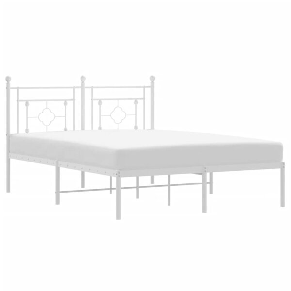 vidaXL Cadre de lit métal sans matelas et tête de lit blanc 140x200 cm