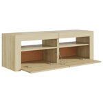 vidaXL Meuble TV avec lumières LED chêne sonoma 120x35x40 cm