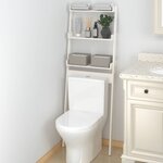 vidaXL Étagère de toilette Blanc 63 5x32x179 cm Bois de pin massif