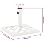 vidaXL Socle de parasol Blanc 44x44x31 cm Fonte