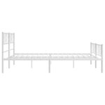 vidaXL Cadre de lit métal avec tête de lit/pied de lit blanc 183x213cm