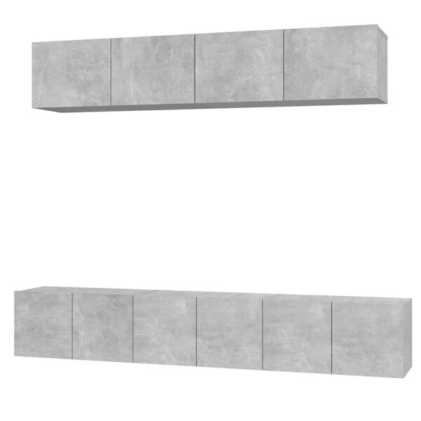 vidaXL Ensemble de meubles TV 5 Pièces Gris béton Bois d'ingénierie