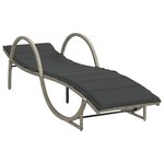 vidaXL Chaise longue et coussin gris clair 60x199x42 cm résine tressée