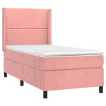 vidaXL Sommier à lattes de lit matelas et LED Rose 100x200 cm Velours