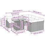 vidaXL Ensemble de Salle à Manger de Jardin 9 Pièces avec Coussins Noir Poly Rattan Acacia