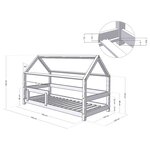 Lit cabane enfant TERY 120 x 190 vert sauge