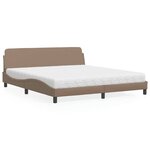 vidaXL Lit avec matelas cappuccino 180x200 cm similicuir