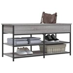 vidaXL Banc à chaussures sonoma gris 100x42 5x50 cm bois d'ingénierie