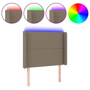 vidaXL Tête de lit à LED Taupe 83x16x118/128 cm Tissu