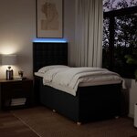 vidaXL Sommier à lattes de lit et matelas Noir 80x200 cm Tissu