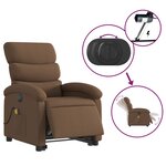 vidaXL Fauteuil inclinable de massage électrique Marron Tissu