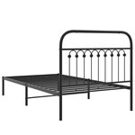 vidaXL Cadre de lit métal avec tête de lit noir 100x200 cm