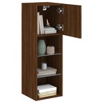 vidaXL Meuble TV avec lumières LED chêne marron 30 5x30x90 cm