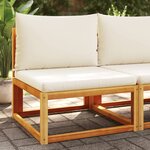 vidaXL Canapé de jardin sans accoudoirs coussins bois massif d'acacia
