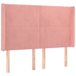 vidaXL Sommier à lattes de lit matelas et LED Rose 140x200 cm Velours