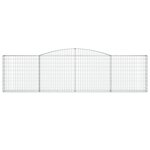 vidaXL Paniers à gabions arqués 5 Pièces 400x30x100/120 cm Fer galvanisé