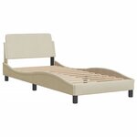 vidaXL Cadre de lit avec lumières LED crème 80x200 cm tissu