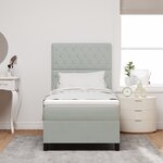 lit box spring vidaXL avec matelas gris clair 100x200 cm velours