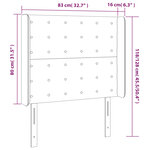 vidaXL Tête de lit à LED Gris 83x16x118/128 cm Similicuir