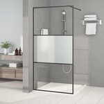 vidaXL Paroi de douche Noir 100x195 cm Verre ESG demi-dépoli