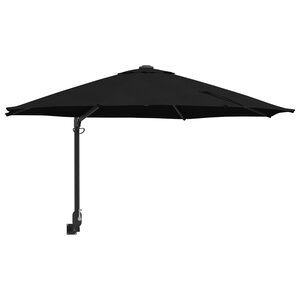 vidaXL Parasol de terrasse Noir Polyester  Acier enduit de poudre Grand