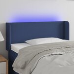 vidaXL Tête de lit à LED Bleu 93x16x78/88 cm Tissu
