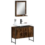 vidaXL Ensemble d'armoires de salle de bain 2 Pièces chêne fumé