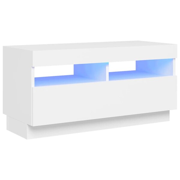 vidaXL Meuble TV avec lumières LED blanc 80x35x40 cm