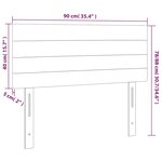 vidaXL Tête de lit à LED Gris foncé 90x5x78/88 cm Tissu