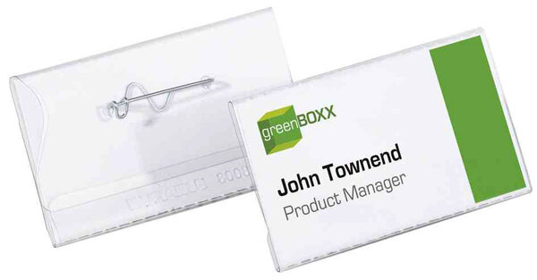 Badge avec épingle torsadée, 60 x 30 mm Lot de 10 DURABLE