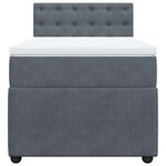 vidaXL Sommier à lattes de lit et matelas Gris foncé 80x200 cm Velours