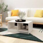 vidaXL Table basse blanc 75x50x33 5 cm bois de pin massif