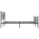 vidaXL Cadre de lit métal sans matelas avec pied de lit noir 137x190cm