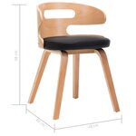 vidaXL Chaises à manger lot de 6 noir bois courbé et similicuir