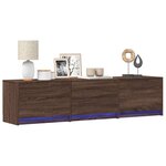 vidaXL Meuble TV avec LED chêne marron 165x34x40 cm bois d'ingénierie