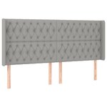 vidaXL Sommier à lattes de lit matelas LED Gris clair 200x200 cm Tissu