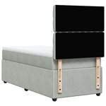 vidaXL Sommier à lattes de lit et matelas Gris clair 90x200 cm Velours