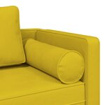vidaXL Chaise longue avec coussins jaune velours