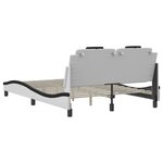vidaXL Cadre de lit avec LED sans matelas blanc et noir 120x200 cm