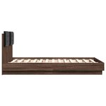 vidaXL Cadre de lit avec LED sans matelas chêne marron 135x190 cm