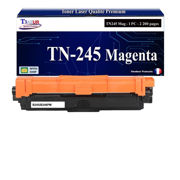 T3AZUR - Toner compatible avec Brother TN245 pour Brother HL-3140CW  HL3140CW - Magenta