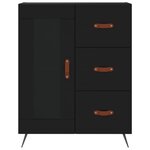 vidaXL Buffet haut Noir 69 5x34x180 cm Bois d'ingénierie