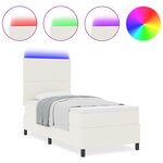 vidaXL Lit à ressorts avec matelas & LED crème 80x200 cm en velours côtelé