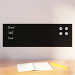 vidaXL Tableau noir magnétique mural noir 60x20 cm verre trempé