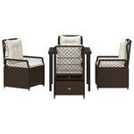 vidaXL 5 Pièces Set de Dîner de Jardin en Poly Rattan Marron