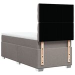 vidaXL Sommier à lattes de lit avec matelas Taupe 90x190 cm Tissu