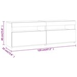 vidaXL Meuble TV avec lumières LED chêne fumé 120x35x40 cm