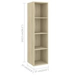 vidaXL Meuble TV mural Chêne sonoma 37x37x142 5 cm Bois d’ingénierie